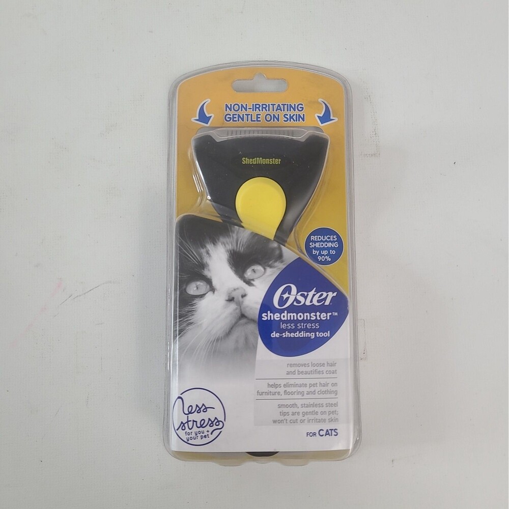 Oster ShedMonster De-Shedding Tool for Cats. Less Stress. 90% Reduce Shedding